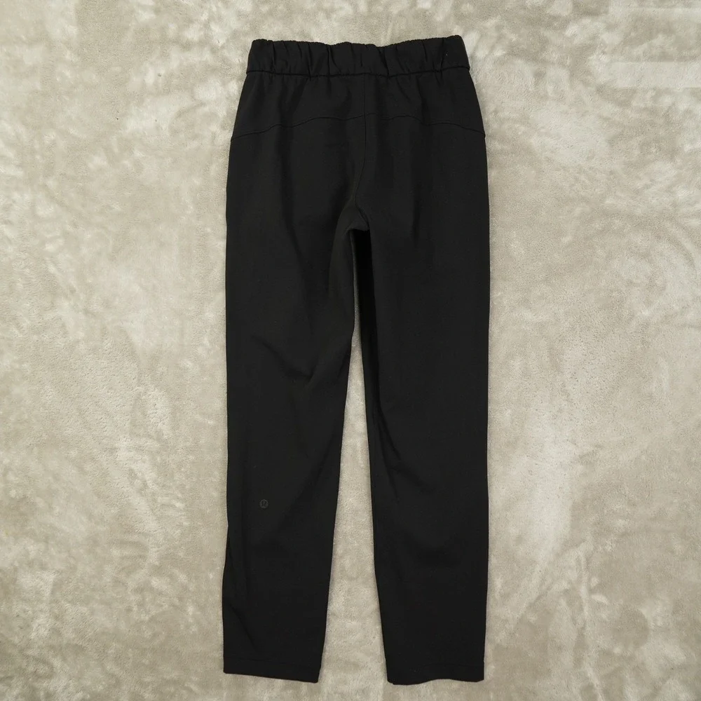 Lululemon On The Fly 7/8 Ankle Pants Size 2 Yoga Workout Black‎ Pockets Luxtreme